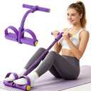 Pedal Resistance Band with Handle, 6-Tubes Tesistance Bands with Handles, Natural Rubber Foot Pedal Resistance Band, Multifunctional Exercise Bands for Abdomen, Waist, Arm, Leg