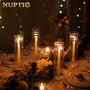NUPTIO Hurricane Glass Candle Holders: Set of 10 Candlestick Holder 11.8" H