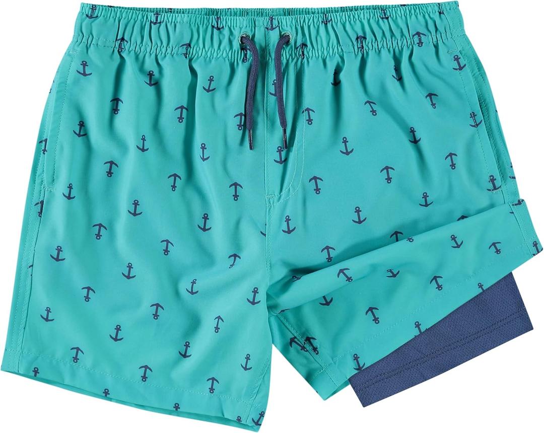 Kanu Surf Boys Adventure Boys Swim Trunks with Compression Liner Quick Dry Stretch Swimsuit (15-16, Shoreline Green)