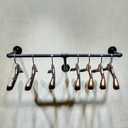 Industrial Retro Wall Mounted Pipe Shelf Bathroom Hanging Towel Rack,Metal Bedroom Clothing Rod Garment Rack,Display Stand (One Pipe Shelves, Black, 24" L x 11.8" D)