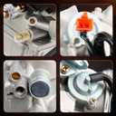 PD24J Carburetor, Compatible with 4-Stroke Engines GY6 125cc 150cc 152QMJ 157QMI ATV Quad Bike 4 Wheeler Dune Buggy Go Kart Moped Scooter Manifold Intake 24mm Carb
