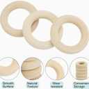 MECCANIXITY 100pcs 1.2" Unfinished Wooden Rings Smooth Natural Wood Macrame Rings for Curtain Connectors DIY Crafts Knitting Decoration Jewelry Making
