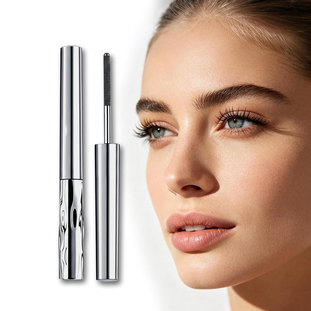JNGJBL Iron Wand Mascara, Metal Wand Mascara, Waterproof Black Mas-cara for Volume & Length, 5D Curling, Smudge-Proof, Clump-Free, Long-Lasting Lash Definer 1PC