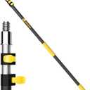 5.6-24 FT Reach Telescopic Extension Pole, Multi-Purpose Aluminum Alloy Telescoping Rod with Flip-Lock Design, Sturdy for Painting Dusting, High House Maintenance, and Window Cleaning