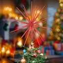 13.8 Inch Black Christmas Starburst Tree Topper Glittered 3D Burst Plastic Tree Topper Exploding Star Christmas Decoration for Home Ornaments Holiday Party Supplies
