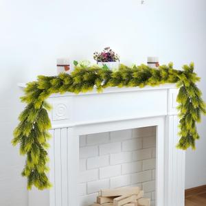 Christmas Garland DIY Greenery Norfolk Pine Garland Indoor Outdoor Decorations Artificial Plants & Flowers Vines for Xmas Holiday Wedding Party Stairs Railing Fireplace Mantle (G2)