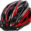 YHNJI Factory Direct Supply of Integrated Bicycle Helmet Bicycle Mountain Bike Road Riding Helmet Bicycle Helmet (Red-black)