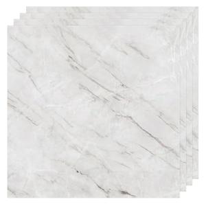 LDHHYH 36 Sheet Vinyl Flooring 12x12 Peel and Stick Floor Tile 1.5mm Thick White Marble Vinyl Floor Tiles Waterproof Self Adhesive Floor Tiles Sticky Laminate Flooring for Bathroom Kitchen Basement