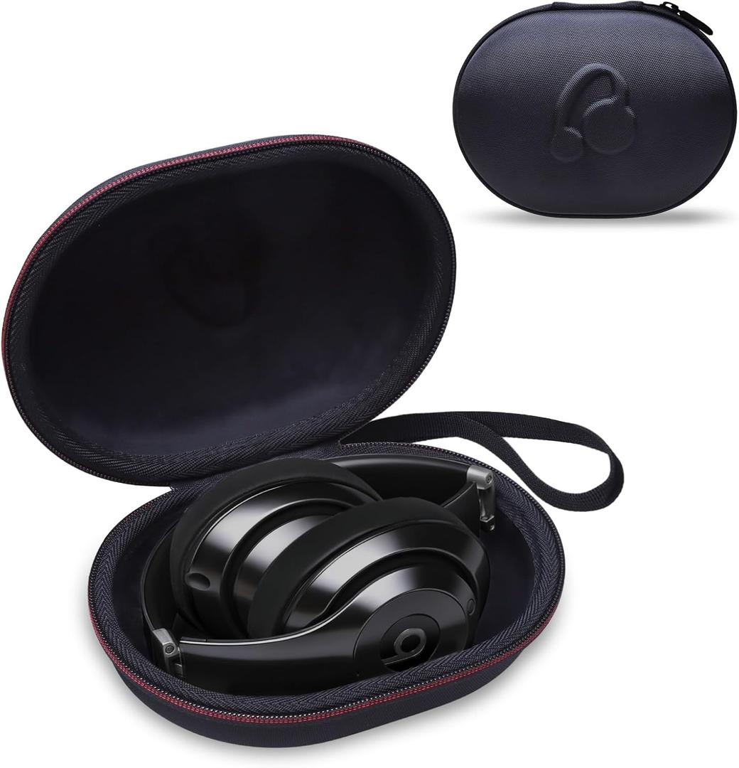 LTGEM Headphones Carrying Case Compatible with Beats Studio Pro, Solo 4, Studio 3, Solo 3, Solo 2 Over-Ear Headphones, Black