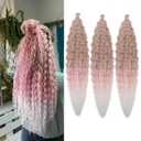 Ocean Wave Crochet Hair Extensions 30 Inch 3 Packs
Ombre Color,Blond to Pink to White,Deep Wave Braiding Hair for Black Women,Deep Curly Twist Crochet Hair For Daily Party