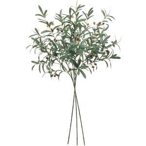 SHACOS 3 PCS 39" Fake Olive Tree Branches Olive Stems Large Tall Artificial Greenery Stems Bulk Faux Olive Branches for Vase Olive Leaves Plant Branch Greenery Decor