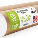 4" x 24" Reinforced Kraft Paper Mailing Tube, Pack of 2 Tubes with 4 Caps – Secure USPS Approved Poster Tube – Made in USA Cardboard Tube for Shipping and Storing Posters, Prints, Artwork