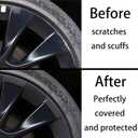 for Tesla Model Y 20 Inch Wheel Rim Protector Hubcaps Induction Wheels Rim Cover Tire Trim Rings Matte Black 4Pcs Model Y Accessories