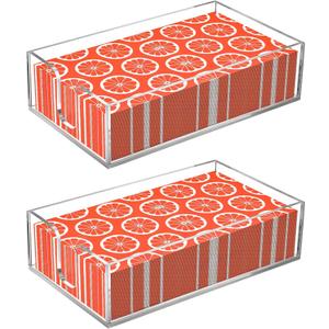 2 Pcs Acrylic Paper Towel Dispenser, 9x5.5x2.5 inch Towel Napkin Holder Hand Clear Thickness Towels Storage Tray for Bathroom Kitchen Parties Weddings Hotel Restaurant Accessories