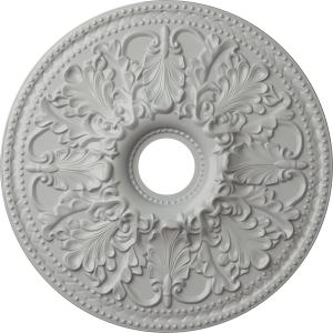 Ekena Millwork CM23AS 23 7/8-Inch OD x 4 1/8-Inch ID Ashley Ceiling Medallion Frost, Flat Finish 