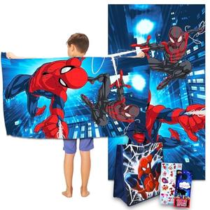 Marvel Spiderman Towel Set for Kids - Bundle piderman Tote Bag, Stickers and More