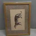 Vintage Leopard Wall Art Cheetah Safari Wall Decor Paintings, Wildlife Animal Poster Canvas Prints Aesthetic for Living Room Bedroom 12x16 inch Wood Framed (Brown)