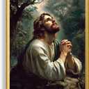 Art Shoppe Framed Print Wall Art, Vintage Wall Dcor for Living Room, Bedroom, Office, High-Resolution Image on Premium Art Paper, 3/4" Frame with Plexiglass Front, Ready to Hang, 17"x21" (Jesus at Gethsemane)