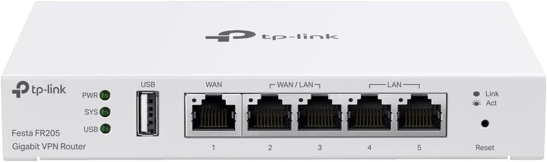 TP-Link Festa FR205, Multi-WAN Wired Router, Up to 3 Gigabit WAN Ports & One USB WAN, Self-Organizing Network, Free Cloud, Load Balance, OpenVPN/IPSec/PPTP/L2TP VPN, Does not Work with Omada