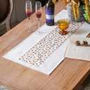 ARTABLE Rectangle Table Runners Fabric Home Garden Table Runner with Well-Trimmed Edge for Picnics Indoor and Outdoor Dining Holiday Long Tables (Offwhite-1, 16 x 28 Inch)