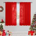 Semi Voile Sheer Curtains 54 Inches Long 2 Panels Rod Pocket Window Treatment for Living Room Bedroom Dining Room(Beige 52" W x 54" L)