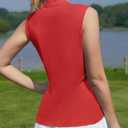 Womens Golf Shirt V Neck Sleeveless Polo Shirts Athletic Tennis Tank Tops Moisture Wicking Lightweight Sports Top (M)