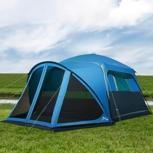 Tents for Camping 6/10 Person Camping Tent with Screen Porch, Weatherproof Large Cabin Tent with Rainfly and Carry Bag, Family Tent for Outdoor Camping and Backyard