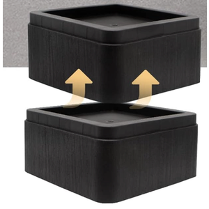 2 Pcs Bed Risers 2 inch, Oversized Fits 5.5in Legs Heavy Duty 6000lbs, Stackable 4/6 Inch Bed Raising Blocks Furniture Riser for College Dorm, Couches, Tables, Desks, Platform (Black)