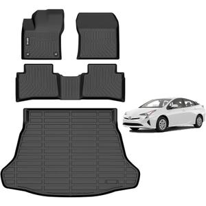 AIPOIL Floor Mats & Cargo Liner Set for 2016-2022 Toyota Prius (Not for Prius Prime & Prius v & Prius c) All Weather Protection Anti-Slip Automotive Floor Liners, Black