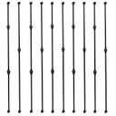 10-Pack Iron Balusters for Stairs  44" Hollow Metal Stair Spindles with Double & Single Knuckle Design, 1/2" Square Wrought Iron Balusters with 20 Swivel Shoes  Matte Black Stair Railing Baluster