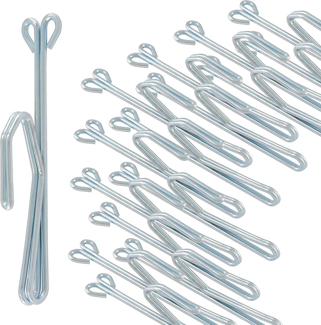 64 Pcs 3 Inch Drapery Hooks, Metal Curtain Pins Slip on Drapery Hooks Pleat Hooks for Drapes, Window Curtain, Door Curtain (Silver)