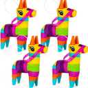 8 PCS Mini Cinco de Mayo Pinatas, 5.51 x 1.97 x 7.28 Inches Cinco de Mayo Decorations, Colorful Donkey Mexican Fiesta Party Decorations, Donkey Pinata for Table Home Office Taco Tuesday Event