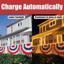Unittype 4 Pack 2 x 4 ft American Pleated Fan Flags with LED Lights, Patriotic Half Fan Bunting Flags for Outdoor 250th Anniversary Lighted 4th of July Decoration with Grommet for Independence Day