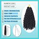 Burmese Crochet Hair for Black Women Curly Crochet Hair Water Wave with Spiral Curly End Pre-Twisted&Pre-Looped Top Boho Braids Crochet Hair Extensions (1B, 10)