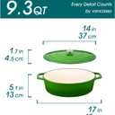 vancasso Enameled Cast Iron Dutch Oven, 9.3 Quart Dutch Oven Pot with Lid, Oval Dutch Oven Cast Iron Pot with Non Stick Enamel Coating for Bread Baking