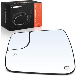 A-Premium Left Driver Side Heated Mirror Glass with Backing Plate - Compatible with Ram 1500 2019-2022 - Exterior Side View Flat Mirror with Blind Spot Detection, without Auto Dimming Function