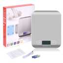 Digital Shipping Scale,Stainless Steel Panel, Accurate Portable Postal Scale for Packages, Small Business,Kitchen, Food, Handmade, Liquids, and Boutique (Silver Rechargeable(10kg/1g))