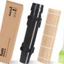 Sushi Making Kit, Sushi Roller, Sushi Bazooka, Sushi Maker, Bamboo Sushi Rolling Mat for Beginners (Black)
