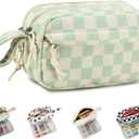 Bluboon Big Capacity Pencil Case Pencil Pouch Pen Case School Supplies Cute Pencil Box Pencil Bag for Teen Girls Boys Women Man (Green White Checkered)