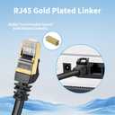 2 x Ekablembhq Cat 8 Ethernet Cable Compatible with Cat7, 10 FT 40Gbps 2000Mhz S/FTP Shielded, Heavy Duty LAN Cord with Gold Plated RJ45 Connector for Gaming/Modem/Router