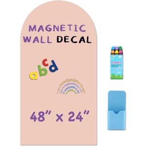 Arch Magnetic Wall Decal - 48" x 24" Matte Finish Chalkboard Sticker for Wall - Magnetic Board for Playroom, Home Classroom(Camel Blush)