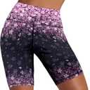 Yoga Shorts High Waisted Biker Shorts for Womens Athletic Running Workout (Black, XXL)