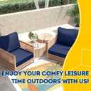 AAAAAcessories Outdoor Seat Cushions for Chairs, Fade-Resistant, Waterproof Patio Furniture Replacement Cushions, 24" x 24" x 5" + 24" x 19", Set of 2, Navy Blue
