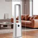 Bladeless Tower Fan for Bedroom, 36’’ Cooling Standing Fan, 24 Speeds & 3 Modes, 75° Oscillation, Remote Control, Ultra-Quiet, 12H Timer, Floor Fan for Indoor Home Office Living Room, White