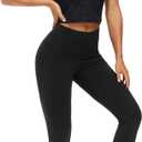 THE GYM PEOPLE Thick High Waist Yoga Pants with Pockets, Tummy Control Workout Running Yoga Leggings for Women (Black, M)