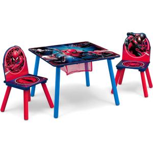 Delta Children Marvel Spider Man Kids Table Set with Storage (2 Chairs Included) Greenguard Gold Certified, Onesize, Blue/Red