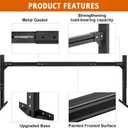 Universal Trailer Ladder Rack,800LB Capacity Painted Frosted Surface Aluminum, with 2 Straps for Open and Enclosed Trailers,Fits 5.7'-8.1' Width Trailer(USPTO Patent NO.: USD1011870S) (Black)