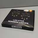 LED Christmas Window Lights,Hopolon 2Pack Hanging Star Lights,73 LED Christmas Star Light Xmas Light Twinkle for 8 Modes with Timer Memory for Indoor Outdoor Wall Holiday Glass Party Decor Warm White