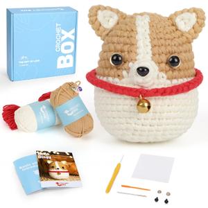CrochetBox Crochet Kit for Beginner, Dog and Owl Learn How to Crochet Stuffed Animals Gift for Adults and Kids(12+), Knitting Set with Yarn Hook Stitch-by-Stitch Video Tutorial CrochetBox Crochet Kit for Beginner, Dog and Owl Learn How to Crochet Stuffed Animals Gift for Adults and Kids(12+), Knitting Set with Yarn Hook Stitch-by-Stitch Video Tutorial