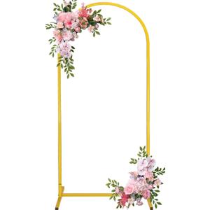 Fivenl Arch Backdrop Stand 4FT Balloon Arch Stand Stable Gold Wedding Arch Frame Metal Arch Backdrop Stand for Wedding Ceremony Birthday Party Bridal Baby Shower Banquet Decoration